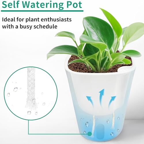 TCBWFY 4 Inch Self Watering Pots for Indoor Plants,8 Sets Self Watering Planter Pots with Visual Water Level Window and Multiple Vents,Self Watering Plant Pot for All House Plants,Flowers,Herbs - size: 4 Inch - 8 Sets