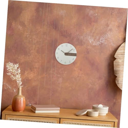 Ipetboom Silent Wood Wall Clock Decorative Hanging Clock Without Battery Modern Home Decor for Living Bedroom Office Unique Minimalist Design