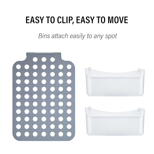 Over Shower Door Organizer, 2 Bins, Adjustable Hanging Storage - size: 2 Bins