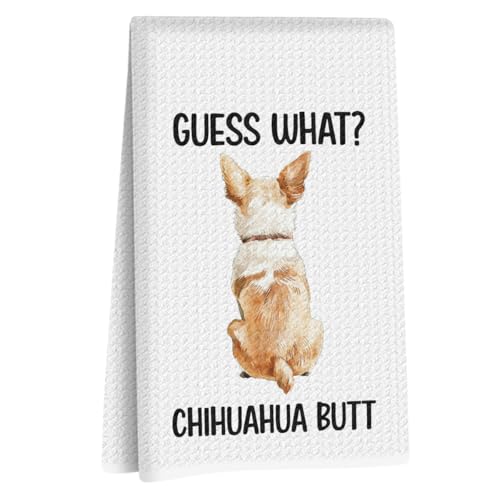 Funny Chihuahua Kitchen Towels, Dog Gifts Hand Towels for Women Dish Towel | Chihuahua Gifts for Women Dish Towel Tea for Bathroom Kitchen Decor, Waffle Weave Absorbent Hand Cloth Tea Towel 14x24 Inch - color: Chihuahua Humor