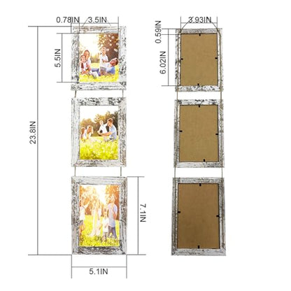 4x6 Wall Hanging Picture Frames Collage with 3 Opening White Frames 2 Pack - color: White, size: 4x6-2Pack