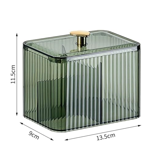 Qtips Holder Bathroom Container,3-Section Cotton Ball/Swabs Dispenser,3 Grids Apothecary Jar Organizer, Cosmetics Storage for Vanity