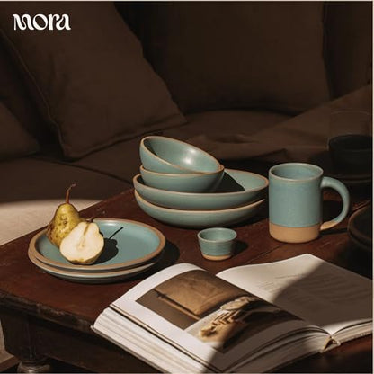 MORA Medium Mugs Set of 4, 16oz Ceramic Pottery Latte Mugs/Coffee Cups - Microwave and Dishwasher Safe - Iris - color: Iris