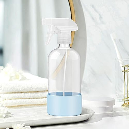 Rionisor Glass Spray Bottles with Silicone Sleeve Protection, Empty 16 oz Refillable Containers, Reusable Spray Bottles with Adjustable Nozzle for Hair, Cleaning Solutions, Essential Oils 1 Pack Blue - color: Blue, style: 1 Pack