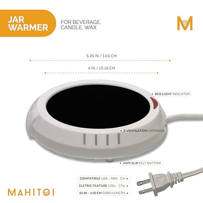 Durable Heavy Portable Large Warmer Safe Plate for Candle Jar & Mug Warmer, White Pack - color: White