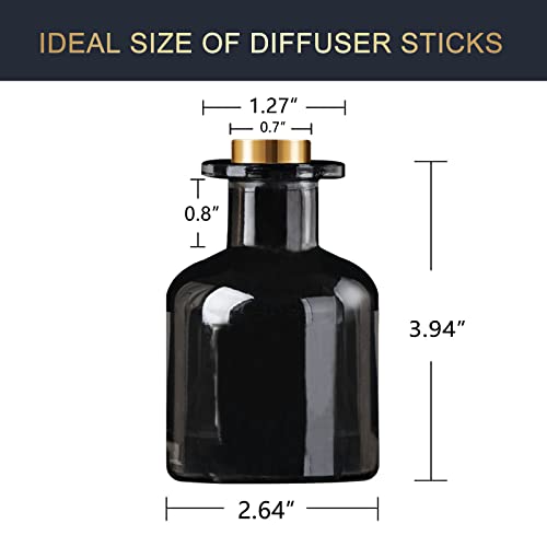 HOSSIAN 150ml/50oz 2 Clear Glass Bottles 2 Glossy Black Bottles Fragrance Diffuser Empty Bottle with 28pcs Reed Sticks for Home Fragrance Accessories (Clear+Black) - color: Clear+black