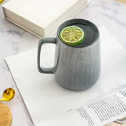 Large Ceramics Coffee Mugs,24 OZ,Large Handle Design,Extra Large Tea and Coffee Cup for Office and Home，Microwave And Dishwasher Safe(24 oz Gray) - color: 24 oz Gray