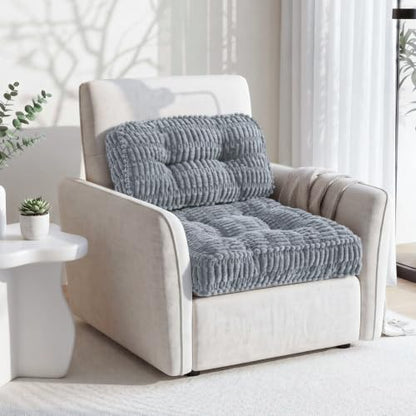 Recliner Cushions with Lumbar Support Pillow Set for Elderly | 20x20x5 Inch Recliner Seat Cushion Tufted, Large Square Seat Cushion Non-Slip Reduce Hip & Lumbar Pain - color: Light Grey Seat&lumbar