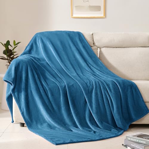 BEAUTEX Fleece Throw Blanket for Couch Sofa or Bed Throw Size, Soft Fuzzy Plush Blanket, Luxury Flannel Lap Blanket, Super Cozy and Comfy for All Seasons (Teal Blue, 50" x 60") - color: Teal Blue, size: Throw