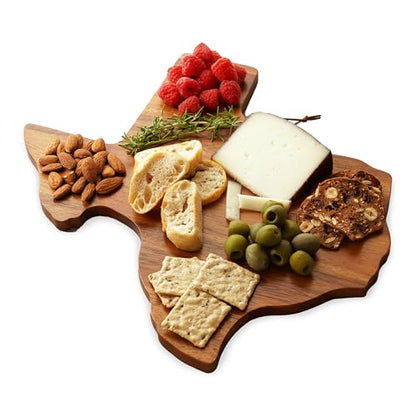 Twine Texas-Shaped Acacia Wood Cheese Board - Durable Cheese, Charcuterie and Serving Platter with Hanging Loop, Perfect for Entertaining and Kitchen Décor, Texas Cutting Board, Set of 1 - style: Texas Cheese Board