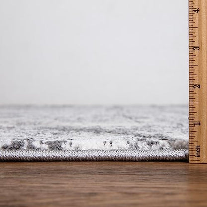 Keen Home Design Abstract Non-Shedding Runner Rug, Soft Thick Pile, 2x8 | Polypropylene High Pile, Jute Back; Ideal For Hallway, Bedside, Home Office - color: Abstract Cream/Grey, size: 2'8" x 7'7" (Runner)