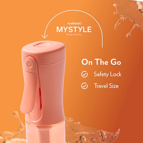 FLAIROSOL MyStyle Travel Continuous Spray Bottle, 3.04oz/90ml, Peach | Portion control mist for air fryer, salad, BBQ, refillable & reusable, fine mist olive oil kitchen sprayer, anti-drip - color: Peach, style: 1 Pack