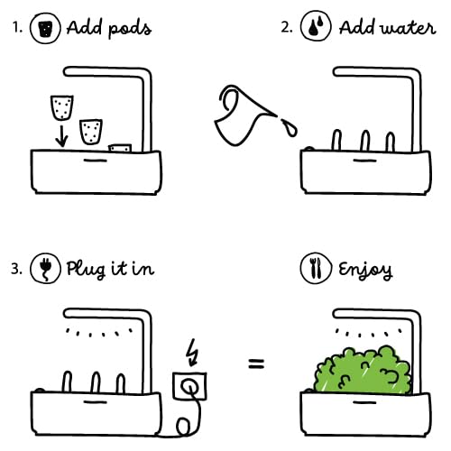 Click & Grow Indoor Herb Garden Kit with Grow Light | Smart Garden for Home Kitchen Windowsill | Easier Than Hydroponics Growing System | Vegetable Gardening Starter (3 Basil Pods Included), White | Easier than a hydroponic growing system. Patented Smart