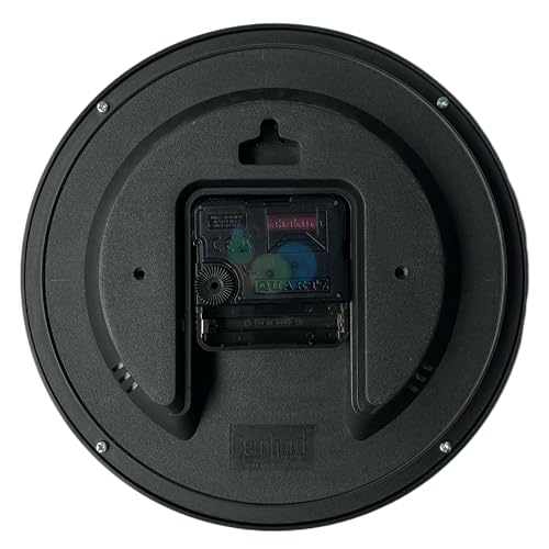 Bernhard Products Black Wall Clock Silent Non Ticking 8 Inch Quality Quartz Battery Operated Round Easy to Read Home/Office/Kitchen/Classroom/School Clocks Sweep Movement - size: 8 Inch