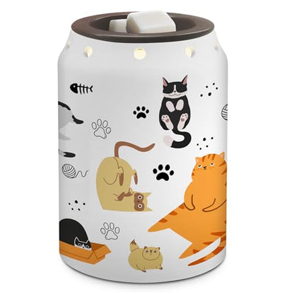 Cat Wax Melt Warmer, Cute Cat Mom Gifts | Funny, Electric, Ceramic, Housewarming Gifts, Bathroom Kitchen Decor - color: Cat