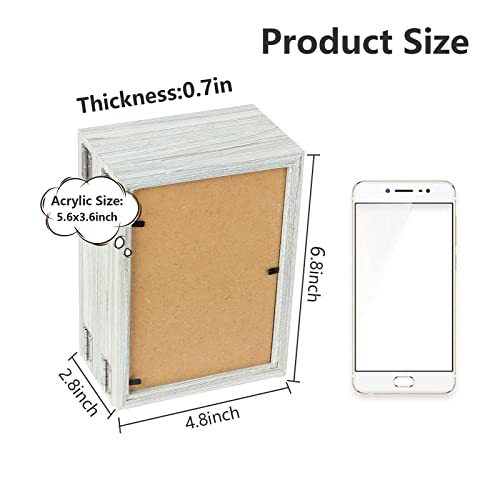 POILKMNI 4 Folding 4x6 Inch Hinged Picture Frame with 4 Openings | Natural Wood Foldable Photo Frame High Definition Acrylic for Mothers Day Father's Day Christmas Gift, Family Picture, - color: Grey, size: 4x6