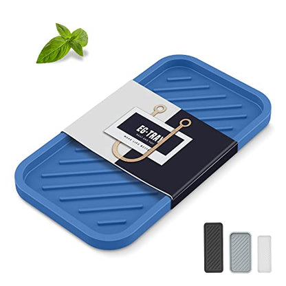 Silicone Sponge Holder-Large Thick Durable 10" Sink Organizer Tray-Kitchen | Thick Durable Sponge Caddy, Large Sink Tray, Dish Soap & Scouring Pad Holder, Countertop Drip Tray, Easy Clean, Rust-Proof - color: E-bu, size: 10x5.1inch