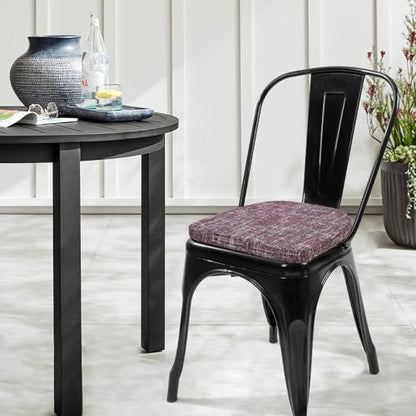 SINOSSO Memory Foam 14" Metal Chair Cushions 4 Pcs, Modern Interwoven Style Magnetic Chair Pads for Dining Kitchen Cafe Bistro Stackable Chair (U-Shape, Purple, 4) - color: Purple