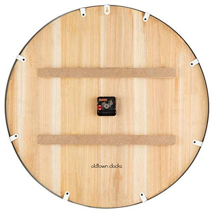 Oldtown Farmhouse Metal & Solid Wood Noiseless Wall Clock (Coastal Grey, 18-inch) - color: Coastal Grey, size: 18-inch
