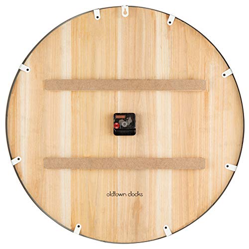 Oldtown Farmhouse Metal & Solid Wood Noiseless Wall Clock (Coastal Grey, 30-inch) - color: Coastal Grey, size: 30-inch