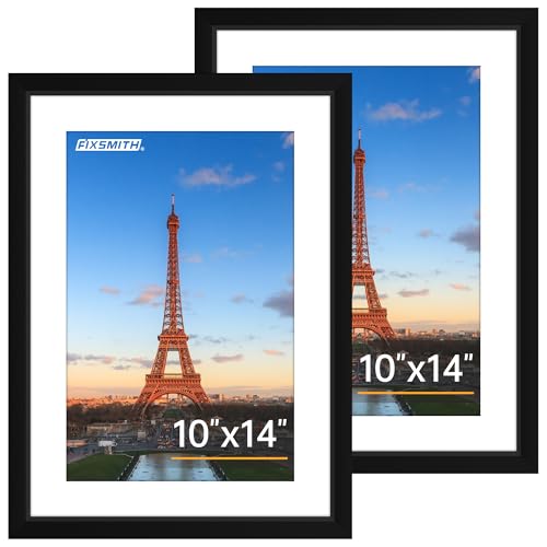 10x14 Picture Frame Set of 2, Photo Frame with HD Plexiglass, Display Pictures 8.5x11 with Mat or 10x14 Without Mat, Black Picture Frames Collage Wall Decor, Gallary Wall Frame - color: Black, size: 10"×14"