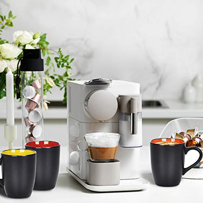 Lifecapido Set of 6 Modern Black Ceramic Coffee Mugs, 16 Ounce Capacity, Perfect for Home Use