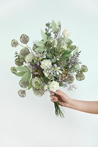 Serra Flora Artificial Greenery Spray Box Set(Pack of 38pcs) with 9 Kinds of DIY Wedding Bouquet Filler Table Centerpieces and Floral Arrangement (Lilac & Green) - color: Lilac &Green