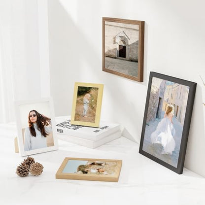 5x7 inch Picture Frame, 5x7 Photo Frames with 4x6 Removable Mat - High Definition Plexiglass - Vertical and Horizontal Display - Wall Hanging Frame - Gold, 12 Pack - color: Gold, size: 5x7, 12P