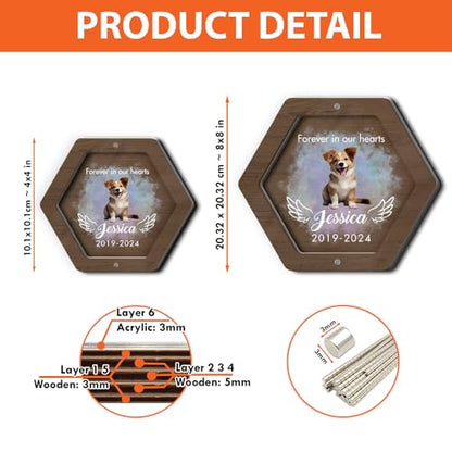 Personalized Wooden Pet Hair Keepsake Box, Custom Pet Hair Memorial Box, Dog Fur Keepsake, Personalized Dog Portrait Gift, Engraved Loss of Pet Memorial Sympathy Gifts