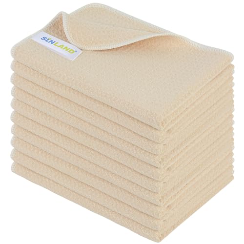 Sublimation Blank Towels Waffle Kitchen Towel Cream 16x24 10 Pack | Microfiber, Fast Drying, Tea Towel, Polyester Dish Towels for Home, Decorate, DIY - color: Creamx10, size: 16 inchx24 inch