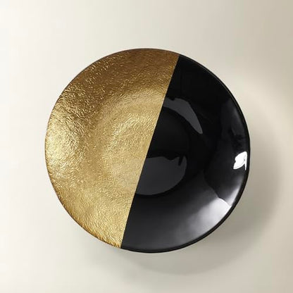 Gemini Salad Plate in Black and Gold - Set of 4 - color: Black