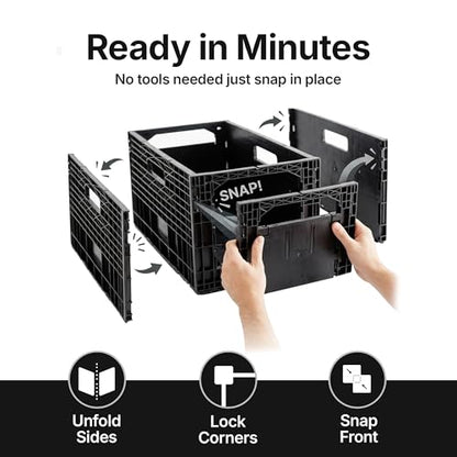 Stackable Wine Rack for Cabinet,12-Bottle Crate, Set of 3, Black | Dual-access modular horizontal wine rack organizer, recycled plastic crates stack to 8ft, fits cellar, home bar or wine shelf