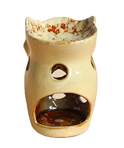 4.7 Inch Ceramic Owl Oil Warmer Aromatherapy Burner/Tea Light Candle Holder Oil Burner/Essential Oil Warmer Candle Holder/Wax Warmer Ideal Gifts for Women, Mom or Birthdays