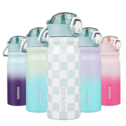 BJPKPK 18 oz Water Bottle with Straw & Handle, Insulated Stainless Flask | Leak Proof Locking Lid, Thermal, Double Wall Vacuum, Metal, Keeps Hot/Cold, BPA Free, Travel & Sports, Plaid - color: Plaid, size: 18 Ounces