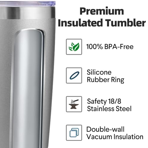 Volhoply 20oz Stainless Steel Tumbler with Lid and Straw Bulk 4 Pack,Double Wall Insulated Travel Iced Coffee Mug Fits Cup Holder,Powder Coated Cups for Hot/Cold Drinks,Gifts for Women（Mix,4 Set） - color: Mix