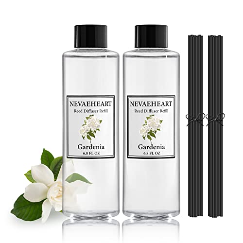 Gardenia Reed Diffuser Oil Refill Set, 6.8 OZ X 2 Pack Home Fragrance for Bedroom, Bathroom Home Decor - size: 6.8 Fl Oz (Pack of 2)