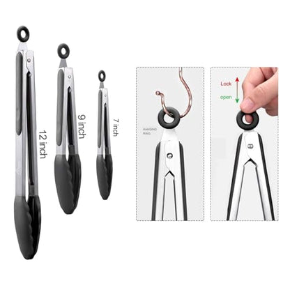 Hotec Silicone Spatula Turner and Tongs