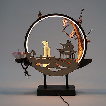 Backflow Incense Holder with LED Light, Countertop Incense Burner Holder Chinese Retro Ceramic Backflow Incense Burner for Relaxing or Home Decor (Style 1) - size: Style 1
