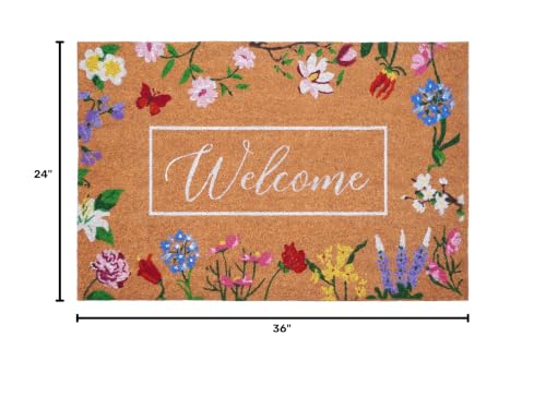 Calloway Mills Butterfly Garden Welcome Doormat 24 x 36 - color: Butterfly Garden Welcome, size: 2' x 3' (Rectangular)