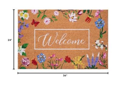 Calloway Mills Butterfly Garden Welcome Doormat 24 x 36 - color: Butterfly Garden Welcome, size: 2' x 3' (Rectangular)