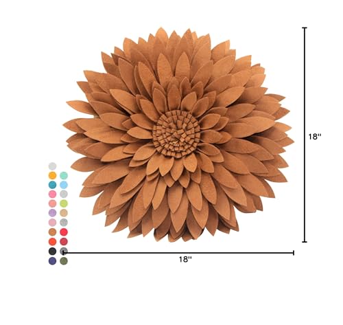 Contempo Lifestyles 3D Daisy & Sunflower Decorative Pillow - Flower-Shaped, Solid Mocha - color: Solid Mocha