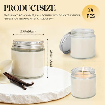 24 PCS 4oz White Soy Wax Candles, Classic Vanilla Scented Candle Gift Set | Warm & Cozy Bulk Favors for Weddings, Housewarming, Holiday Parties | Relaxing Home Fragrance. - color: Vanilla