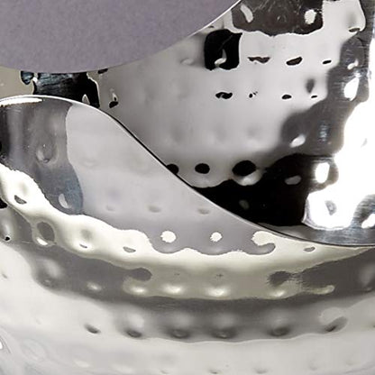 Elegance Hammered 8-Inch Stainless Steel Wave Serving Bowl, Silver, 8" x 8" x 4" - size: 8" x 8" x 4" (Single)