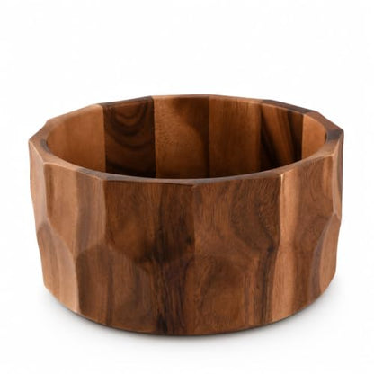 Arthur Court Large Diamond Pattern Acacia Wood Salad Serving Bowl - Modern Centerpiece for Fruits or Salads - 12" Diameter 6" Tall - size: Diamond