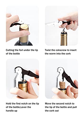 24 Packs Wine Opener-Corkscrew Wine Bottle Opener,Stainless Key Black Wine Bottle Opener Foil Cutter for Picnic, party, family,Restaurants - size: 24 Packs