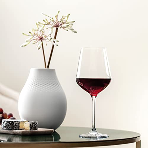 Villeroy & Boch La Divina Collection Bordeaux Goblet, Set of 4, Crystal Glass, 22 oz Capacity | Crystal glass Bordeaux goblets, made in Europe, dishwasher safe, curved lines showcase a classic red's bouquet - style: Bordeaux