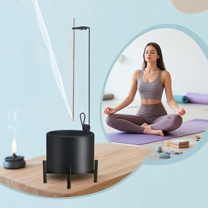 2 Pack Incense Holder for Sticks, Anti-Ash Flying Metal Incense Burner with Iron Catcher Stable 4-Legged Base, Perfect for Meditation, Yoga, Home Decor – Mess-Free Design