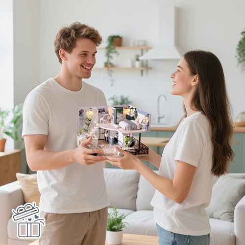 DIY Miniature Dollhouse Kit - Tiny House Modern Mini Scene Kit 3D Puzzles for Adults and Teenagers, Gifts for Women Teenagers Craft Lovers (Cozy Time) - style: Cozy Time