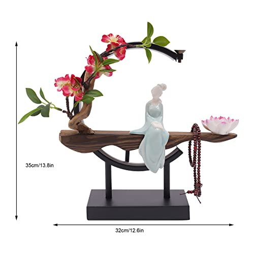 Backflow Incense Holder with LED Light, Countertop Incense Burner Holder Chinese Retro Ceramic Backflow Incense Burner for Relaxing or Home Decor (Style 3) - size: Style 3