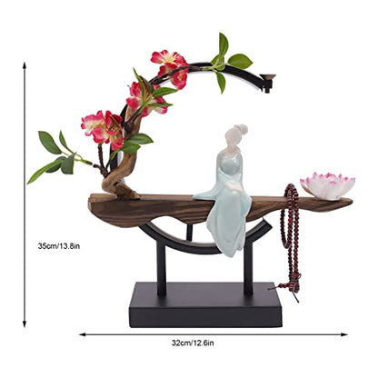 Backflow Incense Holder with LED Light, Countertop Incense Burner Holder Chinese Retro Ceramic Backflow Incense Burner for Relaxing or Home Decor (Style 3) - size: Style 3